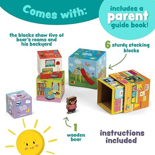 Peaceable Kingdom Where's Bear? The Hide and Find Stacking Block Game for 2 Year Olds thumbnail 5