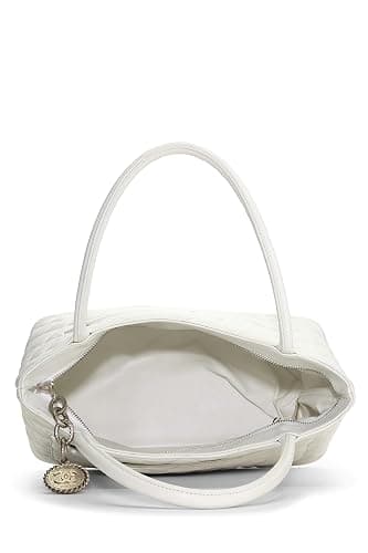 Chanel, Pre-loved White Quilted Caviar Medallion Tote, White thumbnail 6