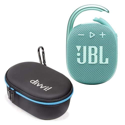 JBL Clip 4 Portable Bluetooth Speaker (Teal) + Bundle with divvi! Protective Hardshell Case (Black) - Image 1
