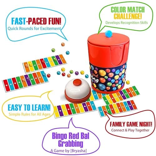 Bryasha Fast Bead Grabbing Game,Color Line Board Game,Match Color Bingo Game Set,Color Games for Kids,Hand Eye Coordination Training,Perfect for Family Game Nights and Group Gatherings thumbnail 5