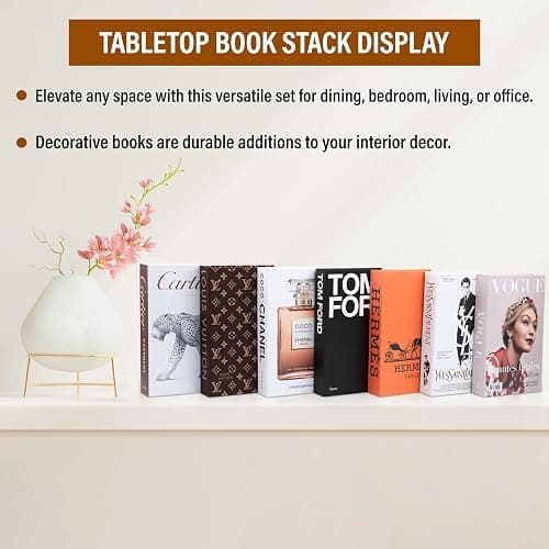 PROBENEX Luxe Large | 4 PCS Decorative Books for Home Decor | Coffee Table Book Decor | Faux Books for Decoration | Aesthetic Shelf & Bookshelf Decor for Living Room, Bedroom, or Office thumbnail 8