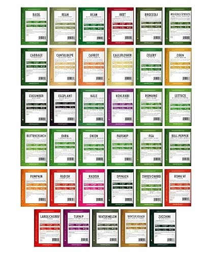 Gardeners Basics Survival Vegetable Seeds Garden Kit Over 16,000 Seeds Non-GMO and Heirloom, Great for Emergency Bugout Survival Gear 35 Varieties Seeds for Planting Vegetables 35 Free Plant Markers thumbnail 3