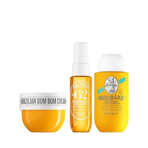 Sol De Janeiro Bum Bum Summer Jet Set, 1oz Brazilian Crush Cheirosa '62 Hair & Body Fragrance Mist, 1.5oz Brazilian Bum Bum Cream, 3oz Brazilian 4 Play Moisturizing Shower Cream Gel thumbnail 2