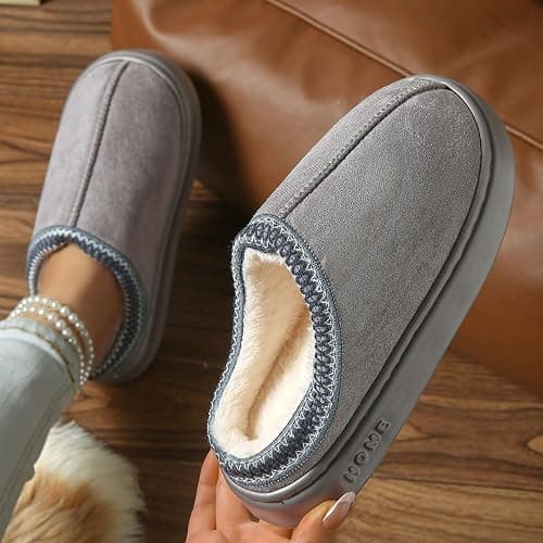 Générique Chaussons d'Hiver Fourrés, Pantoufles Maison Douces pour Femme & Homme, Chaussons d'Intérieur Confortable Antidérapants et Respirants avec Laine Chaud pour la Maison thumbnail 6