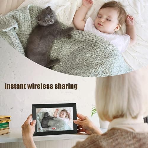 MEZED 10.1'' Digital Picture Frame，Smart Digital Photo Frame with 1280x800 IPS Touch Screen, Auto-Rotate and Slideshow, Easy Setup to Share Moments Via APP from Anywhere Anytime thumbnail 2