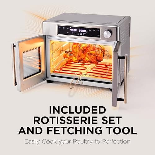 Ivation Dual Zone Air Fryer French Door Oven - 32 Quatity Convection Toaster Combo, 10-in-1 Multifunction Up to 450° - 1800W - Temperature Control, Timer - Stainless Steel - Dehydrate, Bake, Roast thumbnail 4