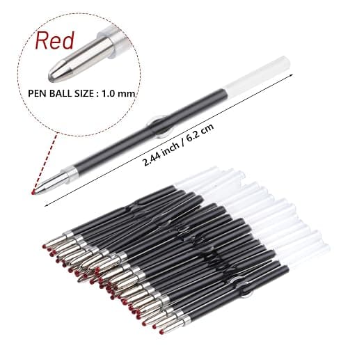 jiebor 100Pcs Beadable Pens Refills Ballpoint Pens Refills Red Ink 1.0mm for Plastic Bead Pens Students Teacher Gift Office School Supplies 2.44 Inch thumbnail 3