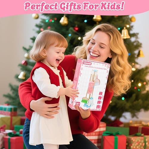 Kids Cleaning Set, Wooden Toddler Broom Set for Housekeeping, 7 Pieces Montessori Cleaning Toys with Kids Broom and Mop Set, Housework Pretend Play Toy Gift for Boys Girls Ages 3+ thumbnail 2