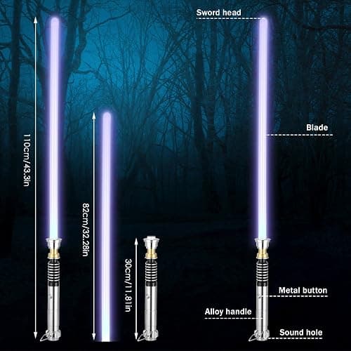 LIHTJOYFUN Lightsaber,Metal Dueling Light Saber, Smooth Gesture Swing,USB Rechargeable Lightsabers with 18 Set Sound Effects with 19 Colors Change,Light Saber Sword Toy（Luke） thumbnail 2