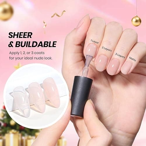 Beetles French Gel Polish Set - White Nude Pink Gel Nail Polish Soak Off UV LED French Tip Manicure with 2 French Manicure Nail Art Sticker Sheets, Classic French Nail Kit for DIY at Home or Salon thumbnail 4