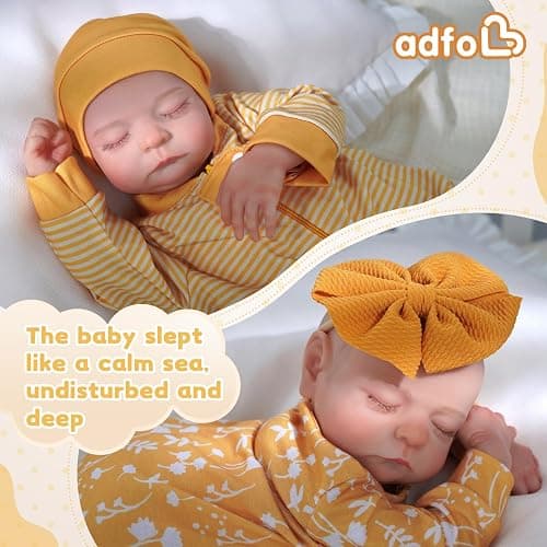 ADFO Lifelike Reborn Baby Dolls Twins, 20 inch Realistic Newborn Real Life Baby Boy Girl Dolls Soft Vinyl Baby Dolls with Clothes and Toy Gift for Kids Age 3+ thumbnail 3