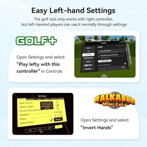 AMVR Golf Club Attachment Compatible with Meta/Oculus Quest 3S/Quest 3, Non-Slip VR Golf Handle Grip for Golf (VR Golf Club) thumbnail 2