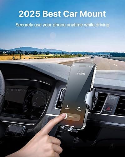 Andobil Phone Holder Car Vent, [Military Sturdy, Firmly Grip & Never Slip] Car Phone Holder Mount Universal Vent Cell Phone Holder Car, Fit for iPhone 17 16 15 14 13 Pro Max Samsung & All Phones thumbnail 7