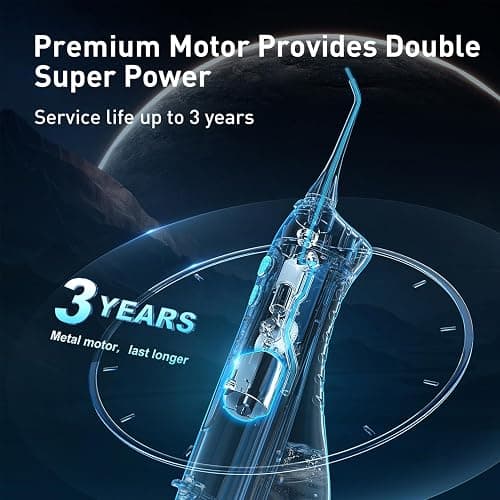 COSLUS Water Dental Flosser Teeth Pick: Portable Cordless Oral Irrigator 300ML Rechargeable Travel Irrigation Cleaner IPX7 Waterproof Electric Flossing Machine for Teeth Cleaning C20(F5020E) Pink thumbnail 8