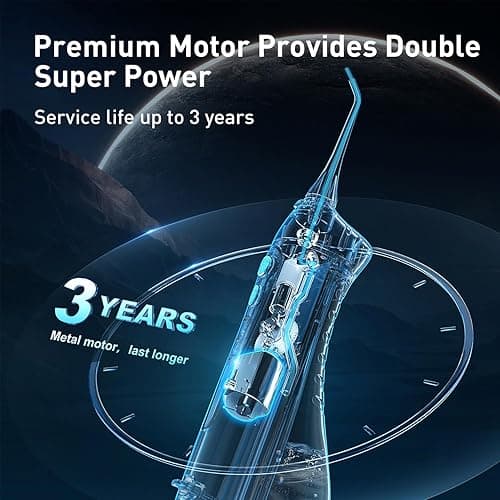 COSLUS Water Dental Flosser Teeth Pick: Portable Cordless Oral Irrigator 300ML Rechargeable Travel Irrigation Cleaner IPX7 Waterproof Electric Flossing Machine for Teeth Cleaning C20(F5020E) Pink thumbnail 8