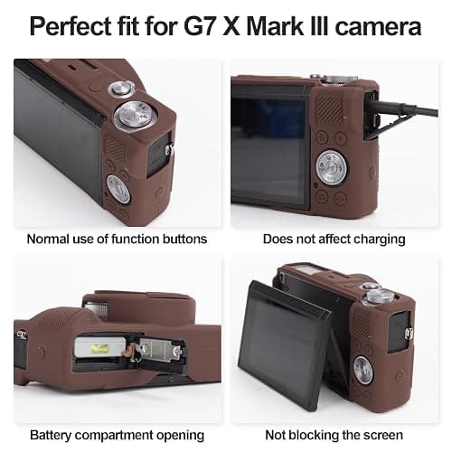 Rieibi Silicone Case for Canon G7X Mark III Case, G7X Mark III Accessories with 2 Pcs Screen Protective Film,Detachable Lens Cover for Canon G7X Mark III Cover thumbnail 2