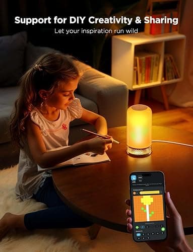 Govee RGBIC Smart Table Lamp 2, Touch Bedside Small Table Lamp Compatible with SmartThings, Matter, Alexa, Desk Lamp with 64 Scene Modes, Nightstand Lamp for Bedroom Living Room Night Light(Corded) thumbnail 6