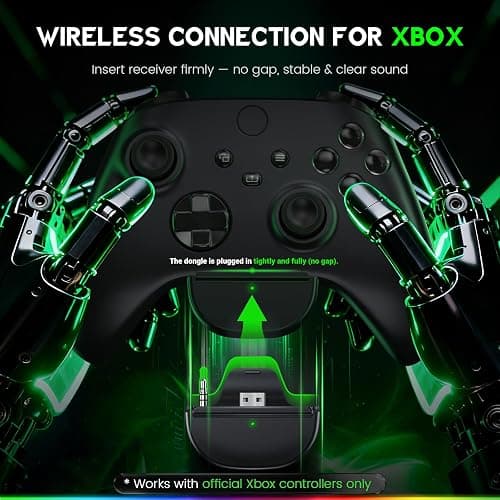 WESEARY Wireless Gaming Headset for Xbox Series X|S, Xbox One, PS5, PS4, PC, Mac, Switch, 2.4GHz + Bluetooth Over-Ear Gaming Headphones with ENC Mic, 3D Stereo, Dynamic LED Lights, 50mm Drivers, 50H thumbnail 3