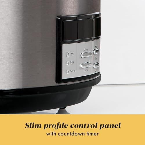 Crock-Pot Large 8-Quart Programmable Slow Cooker with Auto Warm Setting Black Stainless Steel thumbnail 8