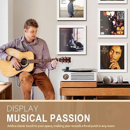 Emfogo Record Frame, 3-Pack Album Frames for Records Display, Vinyl Frame for 12x12 Inch LP Vinyl Record Cover Display (3 Pack/White) thumbnail 2