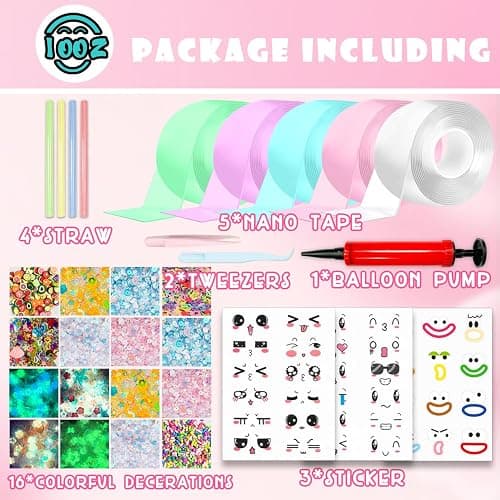 Nano Tape Bubble Kit,Toys for Girls,Cute Stuff for Girl,Cool Stuff for Kids,DIY Craft Kit,Fun Toys for Kids,Gifts for Girls Boys 4, 5, 6, 7, 8, 9, 10, 11, 12 Years Old,5PCS (2"&1.2") thumbnail 2