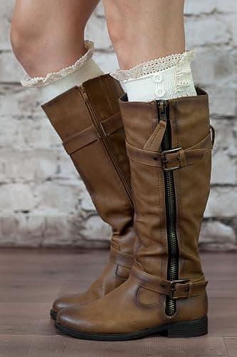 Modern Boho The Original Button Boot Socks with Lace Trim Boutique Socks thumbnail 2