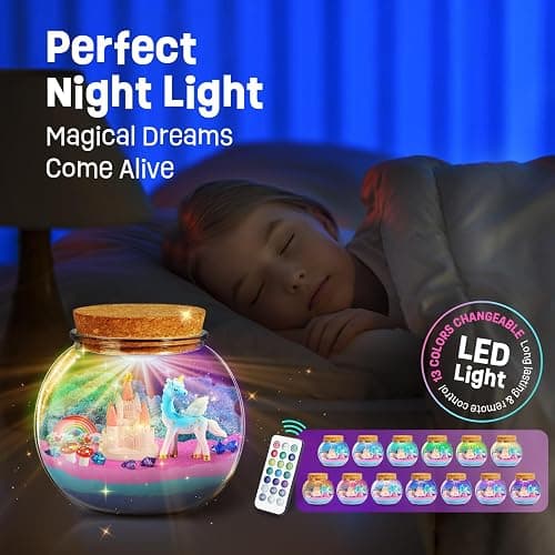 Unicorn Gifts for Girls - Unicorn Terrarium Kit for Kids - Birthday Gift for Girls Ages 4 5 6 7 8-12 Year Old - DIY Unicorn Toys for Girls - Arts and Crafts Kit for Kids - Best Girls Presents Stuff thumbnail 2