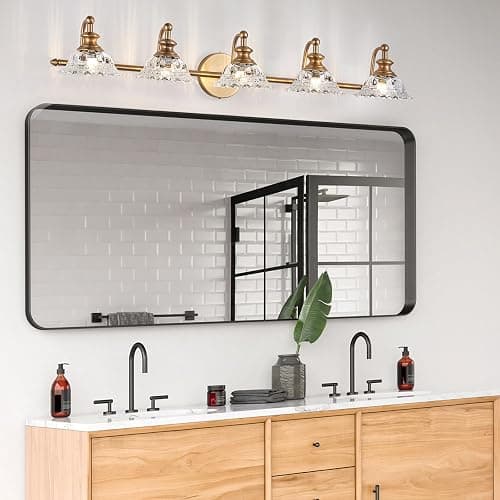 XIEDUN 37.4" Bathroom Light Fixtures 5 Lights Vanity Lighting Fixtures (Exclude G9 Bulb) Vanity Lights for Bathroom thumbnail 5