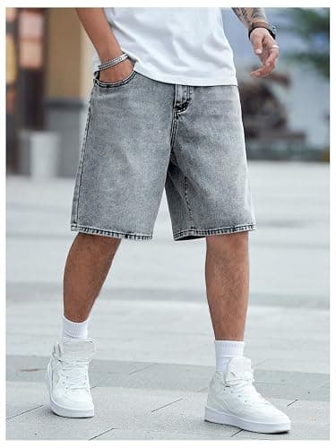 Verdusa Men's Jorts Baggy Jean Shorts Mid Waist Vintage Summer Denim Shorts thumbnail 4