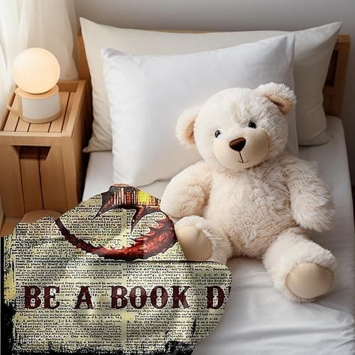 Book Dragon Fleece Blanket Cozy Throw for Book Lovers, Vintage Dragon Design on Text Background, Warm and Soft Reading Blanket for Home, Couch, or Bed (L80 xW60) thumbnail 8