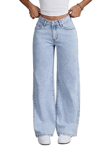 Bow Jeans for Girls Wide Leg Baggy Denim Pants Cute High Waisted Trousers Kids Casual Y2k Streetwear with Pockets 8-16Y thumbnail 2
