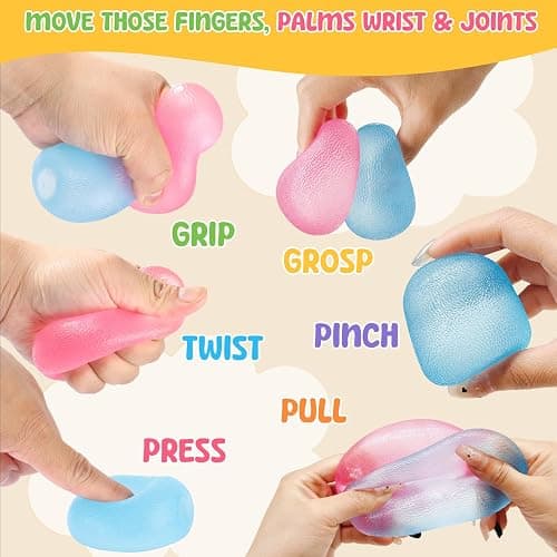 Fidget Toys Stress Balls for Kids & Adults - Changes Color in The Sun - Malt Sugar Squishy Fidget Toys - Slow Rise Gel Ball - Stretchy Squeeze Stress Relief Balls for Anxiety thumbnail 4