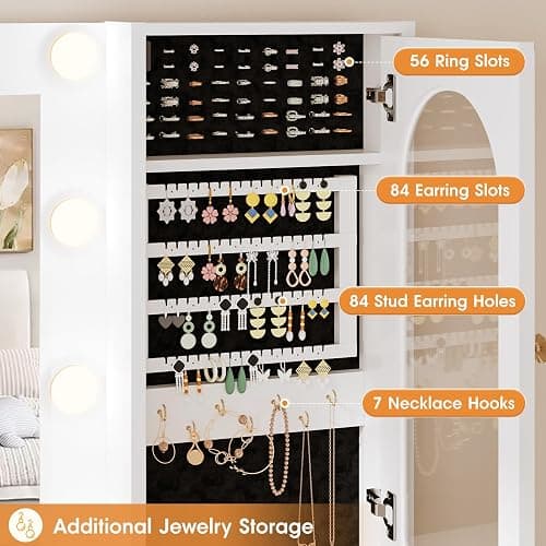 Maupvit Vanity Desk with Mirror and Light，Vanity Desk with 2 Large Drawers, 2 Large Storage，Charging Station and 10 Lights 3 Lighting Modes Adjustable Brightness Dresser, White thumbnail 4