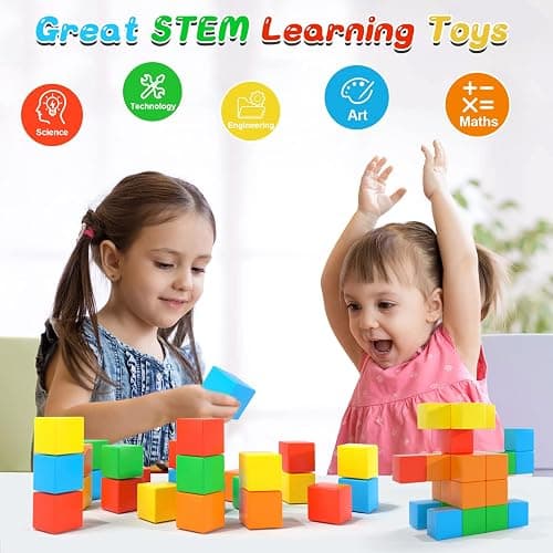 Magnetic Blocks,1.41 inch Large Building Blocks for Kids Ages 3-5 4-8 Sensory Magnetic Cubs for Kids 1-3 Preschool Educational Gifts Toys for Toddlers 3 4 5 6 7 8 Year Old Boys Girls 28PCS thumbnail 6