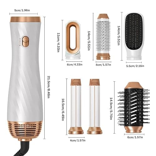 6 in 1 Blow Dryer Brush, Detachable Hair Dryer Brush Air Curler Air Styler Wrap, Curly Twist Hot Curling Iron, Blow Dryer Hot Styler Negative Ion, Travel Hair Styling Tool thumbnail 9