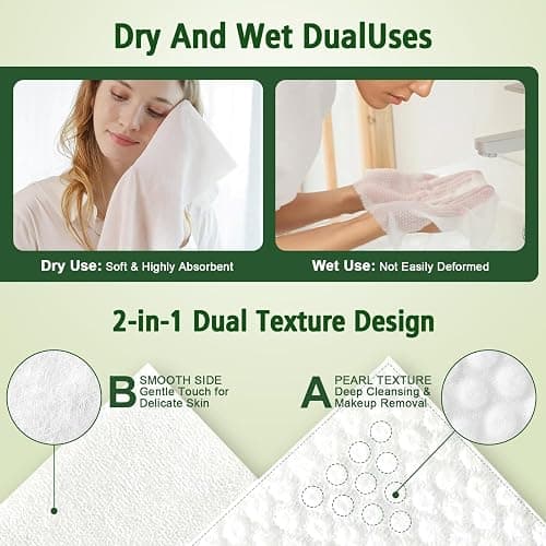 Disposable Face Towels 600 Count, Biodegradable Ultra Soft & Thick Facial Towels for Sensitive Skin, Lint-Free Makeup Remover Dry Wipes, Multi-Purpose Cleansing Towelettes for Face Wipes, Skincare thumbnail 4