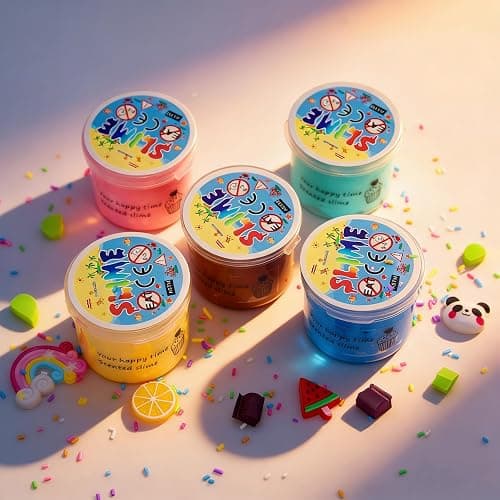 5 Pack Butter Slime Kit,Birthday Gifts for Kids,Party Favors for Girls and Boys,Non-Sticky,Super Soft Stress Relief Toy thumbnail 4