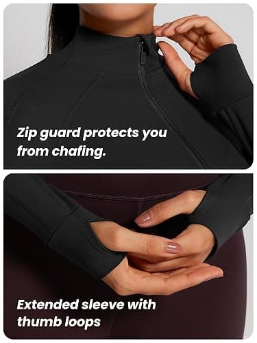 GYM RAINBOW Womens Snatched Workout Jackets Lightweight Zip Up Slim Fit Gym Track Athletic Jackets with Thumb Holes thumbnail 5