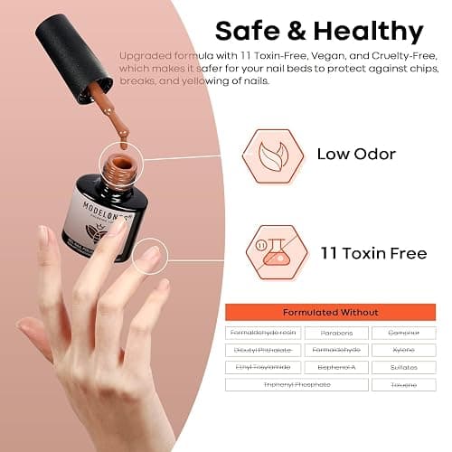 Modelones Gel Nail Polish,12 Colors Fall Winter Gel Polish Popular Neutral Nude Brown Gel Nail Kit Collection for Nail Art Salon Classic Collection Gift for Women thumbnail 8
