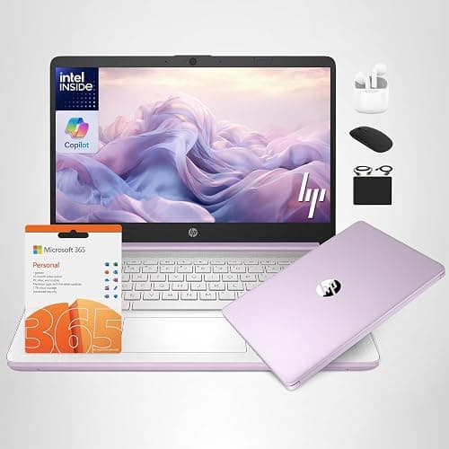 HP 14 Laptop Student Business 2025 Flagship Computer, AI Copilot, 4-Core 13th Gen Intel CPU, 16GB RAM 628GB Storage (128GB UFS+500GB Ext) 1-Yr Office 365 Long Battery HubxcelAccessory Win 11S Lavender thumbnail 10