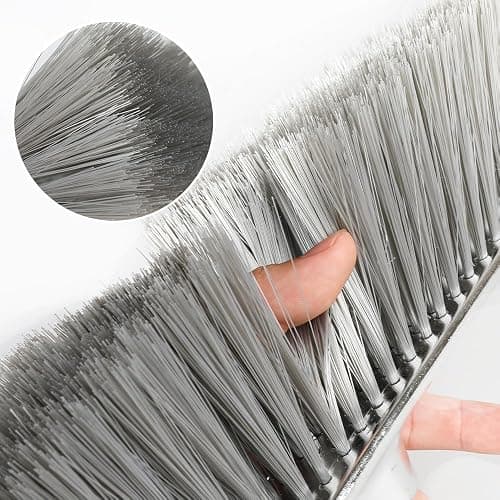 Metal Dustpan with Broom Set, Long Handle Stainless Steel Dustpan,Heavy Duty Standing Dust Pan with Teeth, Indoor Outdoor Up for Home Kitchen Lobby Room Office thumbnail 7