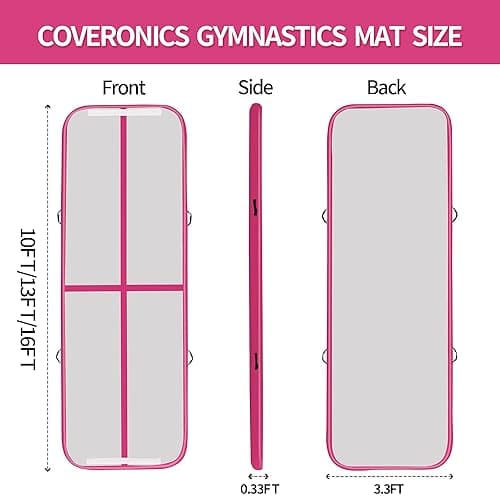 Howsvn Air Mat Tumble Track - Pink - 10ft*3.3ft*4in thumbnail 2