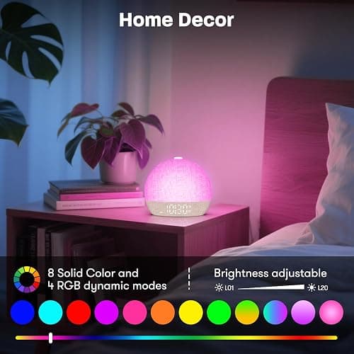 Réveil Lumineux Simulateur d'Aube, Reveil Matin avec 7 Sonneries, Snooze | Lampe de Chevet 20 Niveaux de Luminosité, 30 Sons Naturels, Minuteur, 12 Couleurs Réveil Lumière Veilleuse pour Enfant/Adulte thumbnail 7