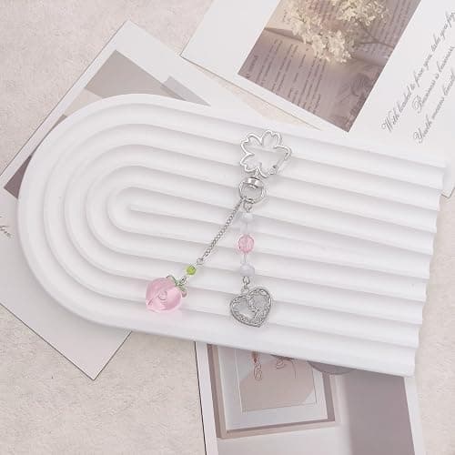 AGEN KGEN Aesthetic Y2K keychains Cute Butterfly Star Strawberry Bear Guitar Keychains Charms for Women Bag Purse Gifts thumbnail 2