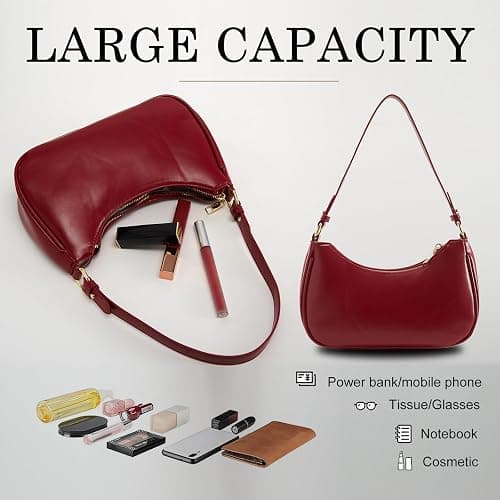 Shoulder Bag for Women Y2K Trendy Hobo Handbags Purse Vegan Leather Clutch Handbag with 2 Adjustable Removable Straps thumbnail 7