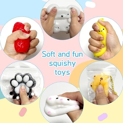 21Pcs Taba Squishy Pack Fidget Toys, Taba Squishies Party Favors, Squeeze Toys, 6 7 8 9 10 11 12 Year Old Girl Birthday Gift, Easter Gifts, Fidgets for Kids Square Squishy (12 Big + 9 Small) thumbnail 3