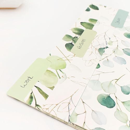 bloom daily planners Decorative File Folders - Set of Six Letter Size (8.5” x 11”) Organizers, 1/3 Cut Tabs - Assorted Designs - Eucalyptus thumbnail 7