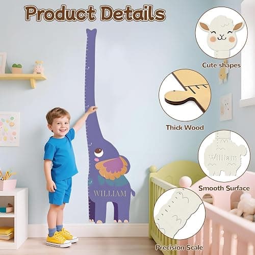Personalized Wooden Castle Growth Chart Ruler,Custom Kids Height Measurement Ruler,Height Measurement Children,Nursery Wall Decor Baby Room thumbnail 5
