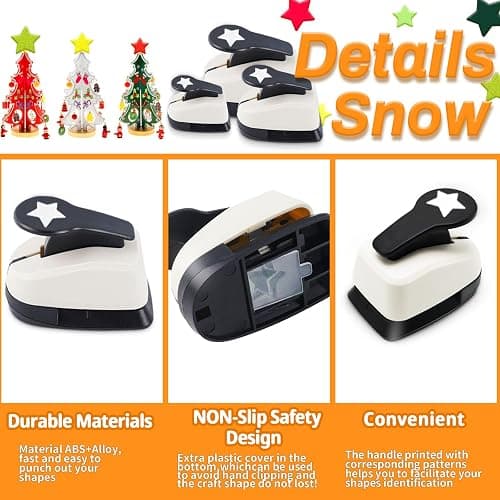 Star Hole Punch, Star Punch, Star Paper Punch, Star Hole Puncher, Star Puncher for Crafts, Star Lever Punch, 1 inch Craft Punch, 5/8 inch Hole Punch Shape, 3/8 inch Paper Punch for Crafting thumbnail 5
