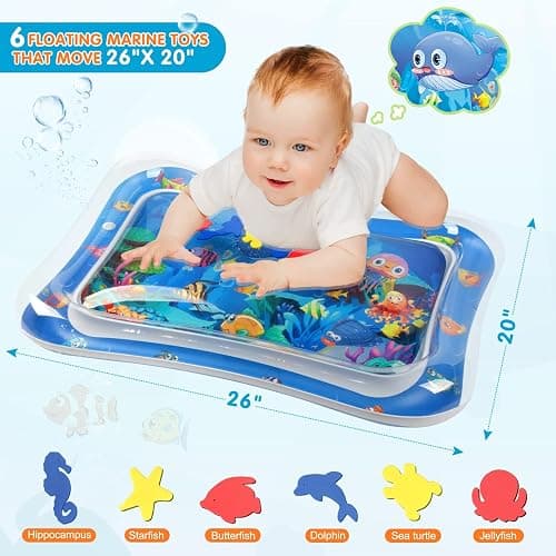 Infinno Inflatable Tummy Time Mat Premium Baby Water Play Mat for Infants and Toddlers Baby Toys for 3 to 24 Months, Strengthen Your Baby's Muscles, Portable thumbnail 2